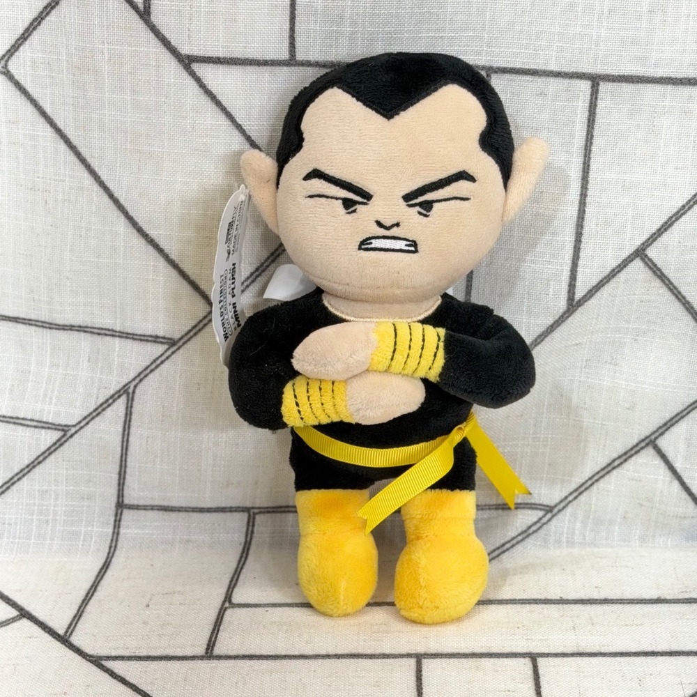 CultureFly DC Shazam Black Adam Mini Plush 7" Black Yellow World's Finest Toy